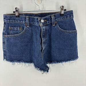 Levi's Blue Jean Shorts with Frayed Hem